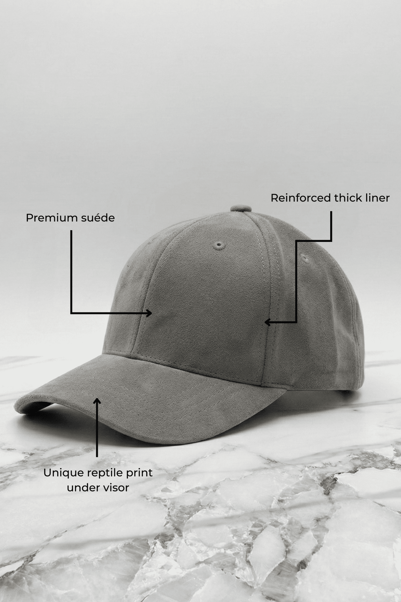EXOTIC SUÉDE CAP | GREY - SPEECHLEZ