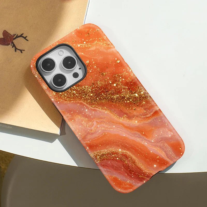 Rhode Phone Case Orange Marble - SPEECHLEZ
